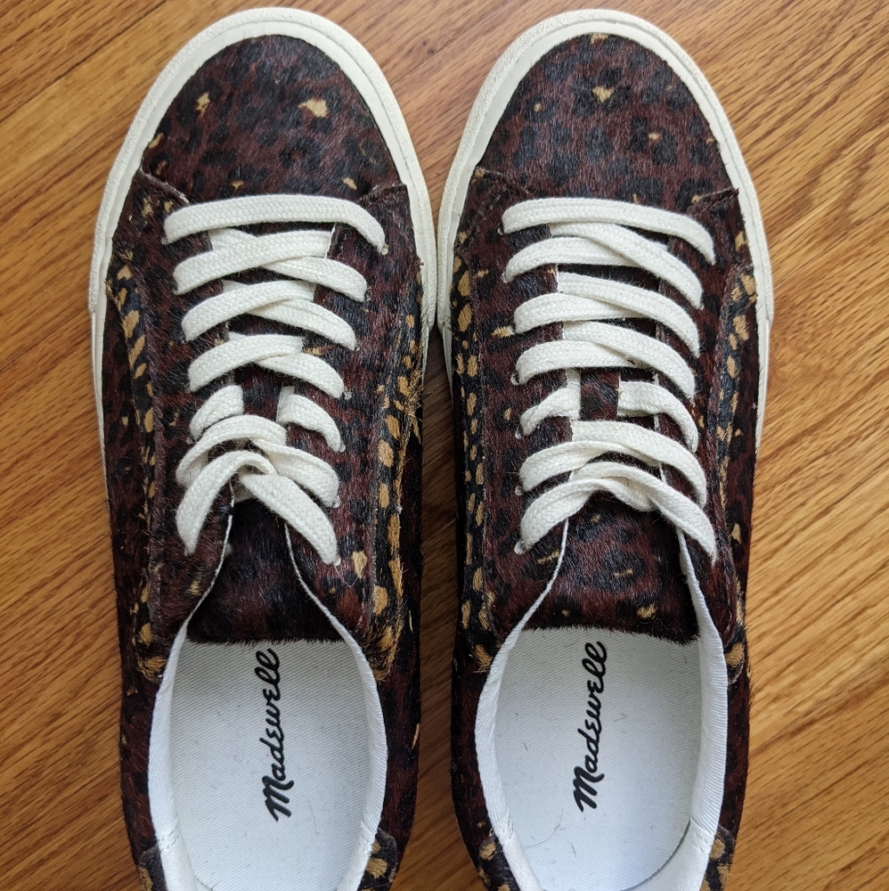 NWT Madewell sidewalk low-tops, printed calf hair